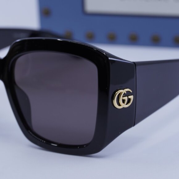 Gucci GG1402SA 001 Square Sunglasses - Black/Grey - Picture 8 of 10